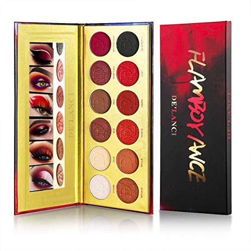 DE'LANCI Paleta de sombras de ojos, 12 colores de maquillaje Brillo mate de alta duración Brillo de larga duración Kit de maquillaje en polvo para las sombras de ojos