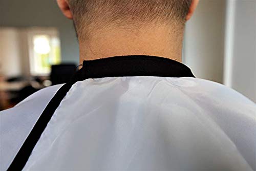 Delantal o babero para barba Delantal con ventosas para espejo. Capa para recoger los recortes de pelo o de barba. No te preocupes en limpiar los recortes de la barba, del pelo o del bigote.Blanco