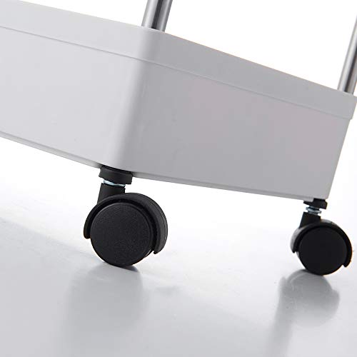 Delgeo Carro de Cocina de 4 Capas con Ruedas, Altura 86 cm, para Cocina, Oficina, baño Estante de Almacenamiento Mejorado (Blanco)