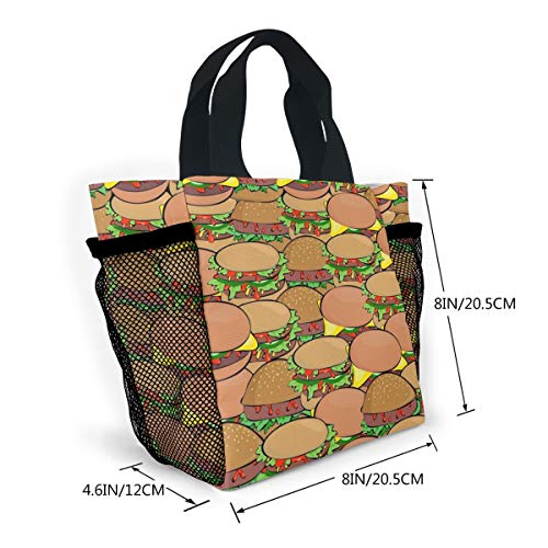 Delicious Burger - Bolso de mujer de moda, bolsas reutilizables para la compra de luz, bolsas de mano, alta capacidad, bolsas de regalo, bolsas para alimentos