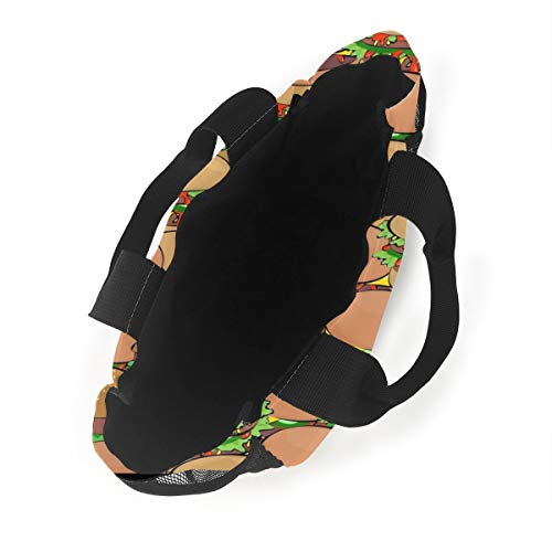 Delicious Burger - Bolso de mujer de moda, bolsas reutilizables para la compra de luz, bolsas de mano, alta capacidad, bolsas de regalo, bolsas para alimentos