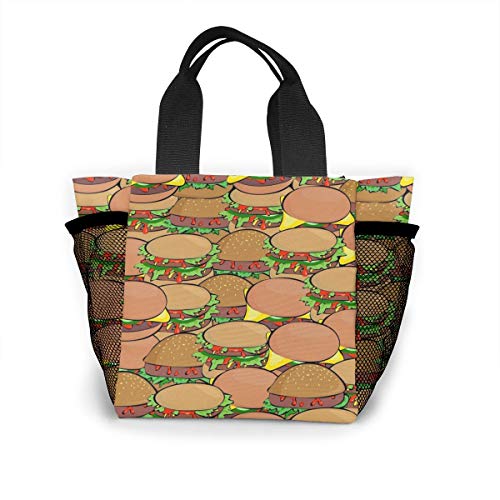 Delicious Burger - Bolso de mujer de moda, bolsas reutilizables para la compra de luz, bolsas de mano, alta capacidad, bolsas de regalo, bolsas para alimentos
