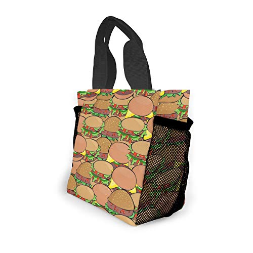 Delicious Burger - Bolso de mujer de moda, bolsas reutilizables para la compra de luz, bolsas de mano, alta capacidad, bolsas de regalo, bolsas para alimentos