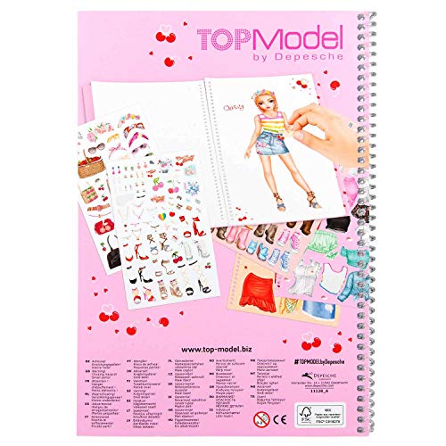 Depesche 11120 – Libro para colorear con pegatinas, topModel Dress me up, aprox. 26 x 17,5 x 1,5 cm.