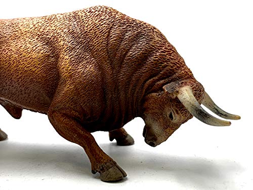 Deqube- Bravo Colorado Embistiendo Figura de Toro, Color marrón, 17x8x4,2 (1)