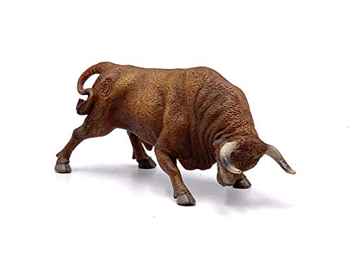 Deqube- Bravo Colorado Embistiendo Figura de Toro, Color marrón, 17x8x4,2 (1)