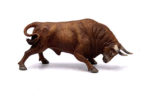 Deqube- Bravo Colorado Embistiendo Figura de Toro, Color marrón, 17x8x4,2 (1)