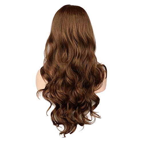 DER Peluca Ondulada Larga for Mujer Cosplay Negro Rojo Rosa Rubio Marrón Claro Marrón Oscuro Pelucas de Cabello sintético Resistente al Calor (Color : Light Brown, Stretched Length : 26inches)