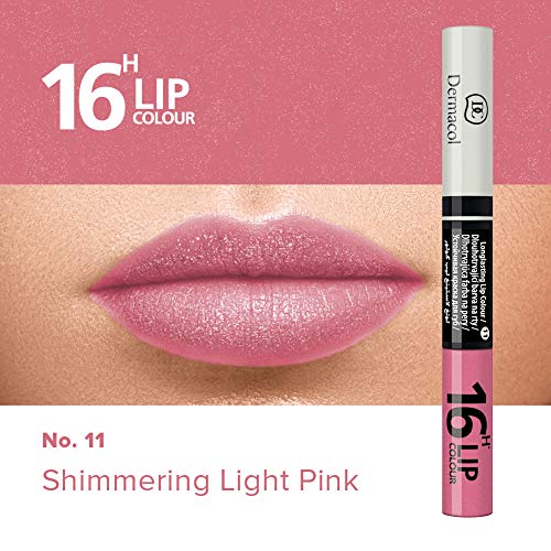 Dermacol DC Juego de Lápiz Labial y Brillo 2 en 1 - Larga Duración 16H | Pintalabios Voluminizador y Gloss Brillante | Maquillaje Waterproof Permanente Hidratante | Set Profesional - Doble Cuido