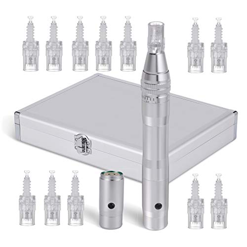 Dermapen Profesional Electrico Titanium Cartuchos Arrugas Estrías Cicatriz de acne Perdida de cabello Inalámbrico Derma Pen 0.25-2.5mm para Facial & Body cuidado de la