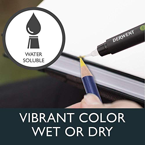 Derwent Inktense 36 - Lápices de tinta soluble en agua (36 colores, en estuche de metal)