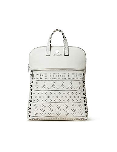 Desigual Back_azabache Nanaimo, Mochila para Mujer, Blanco (Blanco), 13 x 35.5 x 28 cm