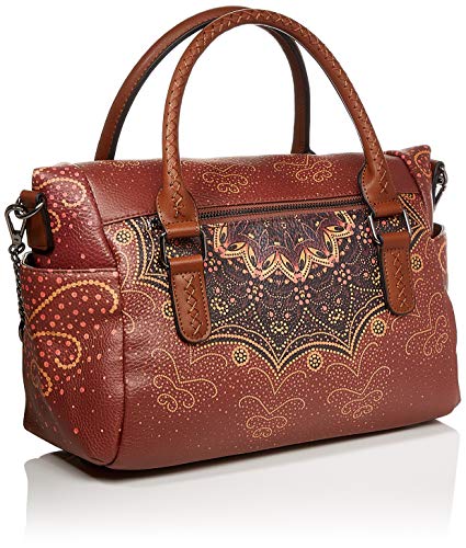 Desigual Bag Tekila Sunrise Loverty, Bolso Plegable para Mujer, Marrón (Cognac), 24 x 16 cm (B x H x T)