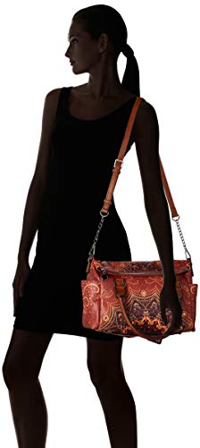 Desigual Bag Tekila Sunrise Loverty, Bolso Plegable para Mujer, Marrón (Cognac), 24 x 16 cm (B x H x T)