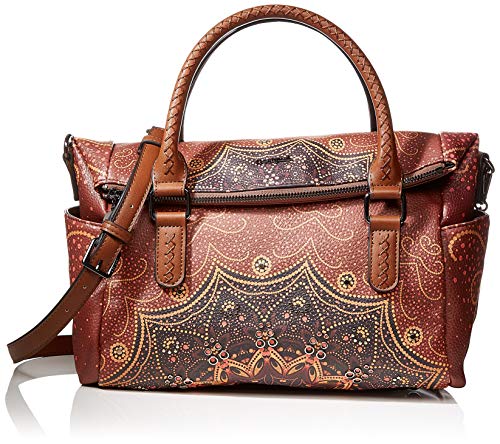 Desigual Bag Tekila Sunrise Loverty, Bolso Plegable para Mujer, Marrón (Cognac), 24 x 16 cm (B x H x T)