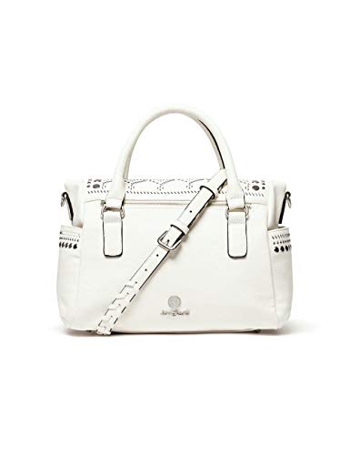 Desigual Bols_azabache Loverty - Bolso de mano para mujer (14 x 24 x 33 cm), color Blanco, talla 14x24x33 cm (B x H x T)