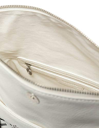 Desigual Bols_azabache Loverty - Bolso de mano para mujer (14 x 24 x 33 cm), color Blanco, talla 14x24x33 cm (B x H x T)