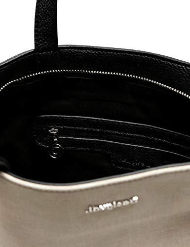 Desigual Bols_Black White Coro - Bolso de mano para mujer, 1 x 40,5 x 36,2 cm, color blanco