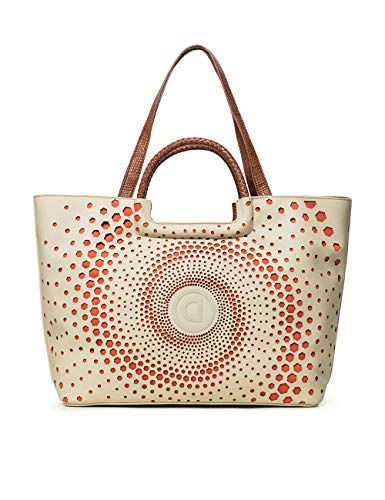 Desigual Bols_legacy Holbox - Bolso de mano para mujer (17 x 30,5 x 37 cm), color Blanco, talla 17x30.5x37 cm (B x H x T)