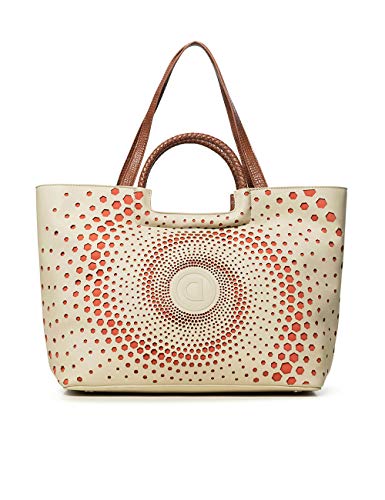 Desigual Bols_legacy Holbox - Bolso de mano para mujer (17 x 30,5 x 37 cm), color Blanco, talla 17x30.5x37 cm (B x H x T)