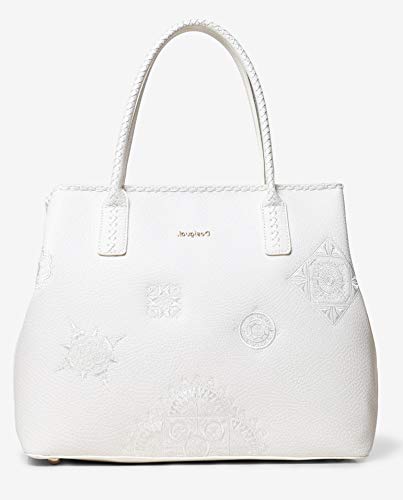 Desigual - Bolso para mujer, color Blanco, talla Large