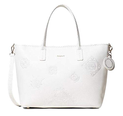 Desigual - Bolso para mujer, color Blanco, talla Large