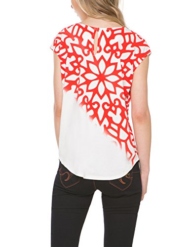 Desigual, KARLA - Camiseta para mujer, Blanco (Tiza), Large