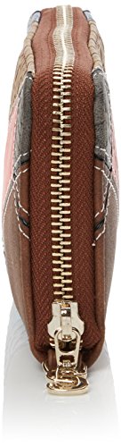 Desigual MONE_MINI ZIP ATLAS, Billetera para Mujer, Marrón (6001), 2x9x15 cm (B x H x T)