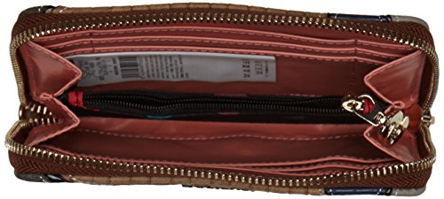 Desigual MONE_MINI ZIP ATLAS, Billetera para Mujer, Marrón (6001), 2x9x15 cm (B x H x T)