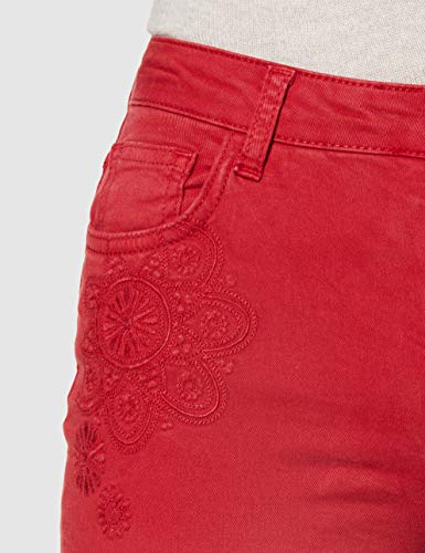 Desigual Pant_angelinass Pantalones, Rojo (Borgoña 3007), 40 para Mujer
