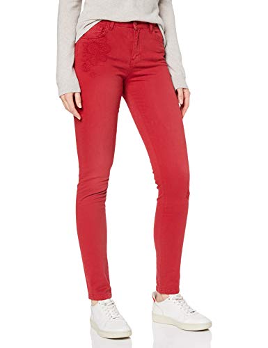 Desigual Pant_angelinass Pantalones, Rojo (Borgoña 3007), 40 para Mujer