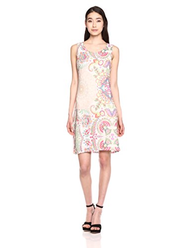 Desigual Vest_LÁGRIMA VALKIRIA Vestido, Beige (Crudo Shiny 1024), Medium para Mujer