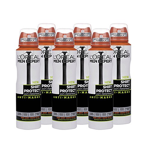 Desodorante protector de camisetas L 'Oréal Men Expert de 150 ml, pack de 6