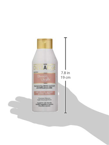 Dessange Champú anticaspa dermocalmante con arcilla rosa para cuero cabelludo dañado o puntas secas, 250 ml