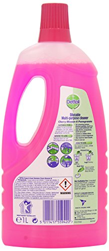 Dettol Power and Fresh Limpiador de suelos, flor de cerezo y granada, 1 litro