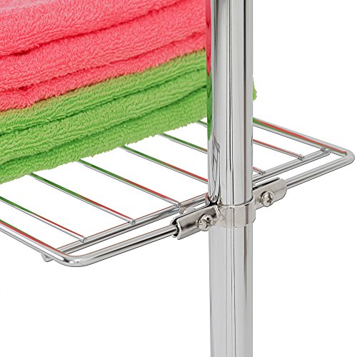 Deuba Estantería telescópica con 3 estantes de Acero Cromado Altura Ajustable 180-270 cm pies Antideslizante Cocina baño