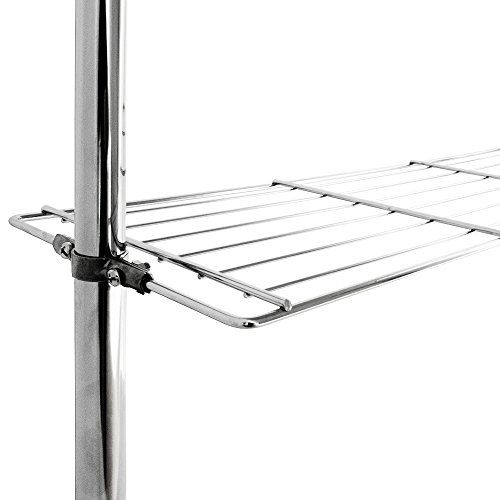 Deuba Estantería telescópica con 3 estantes de Acero Cromado Altura Ajustable 180-270 cm pies Antideslizante Cocina baño