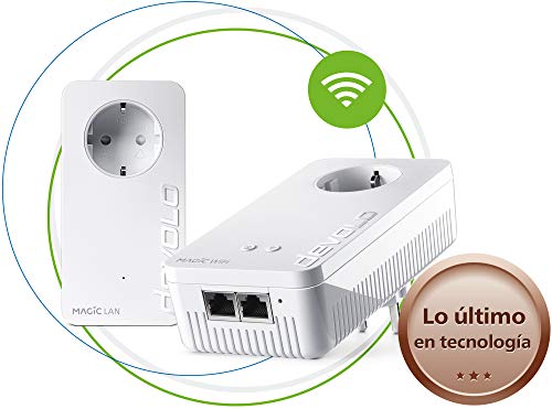 Devolo Magic 1 Wi-Fi - Starter Kit de Powerline para una Red Wi-Fi Fiable a Través de Techos y Paredes Mediante los Cables de Corriente, Conexión en Red Mesh Inteligente, Innovadora Tecnología G.hn