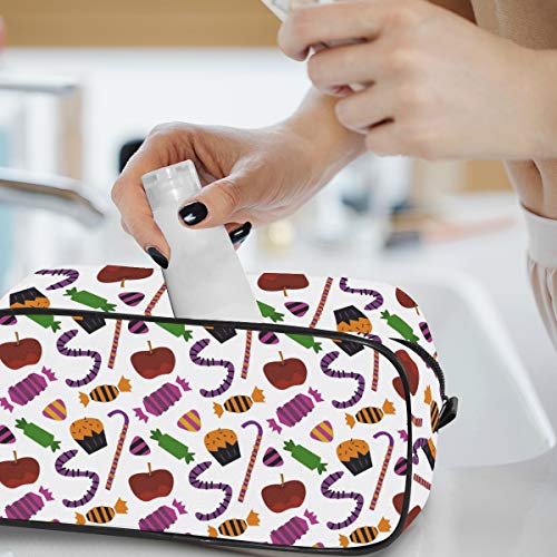DEZIRO Bolsa de aseo portátil para viaje, para Halloween o truco o trato, impermeable, organizador de maquillaje, bolsa de cosméticos para mujeres y niñas
