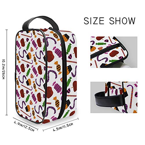 DEZIRO Bolsa de aseo portátil para viaje, para Halloween o truco o trato, impermeable, organizador de maquillaje, bolsa de cosméticos para mujeres y niñas