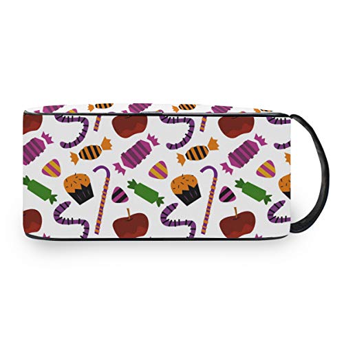 DEZIRO Bolsa de aseo portátil para viaje, para Halloween o truco o trato, impermeable, organizador de maquillaje, bolsa de cosméticos para mujeres y niñas