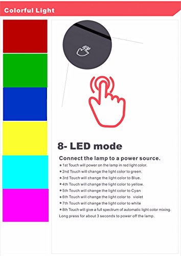 DFDLNL Zapatos de Patinaje Lámpara de visión estéreo 3D 7 Colores Que cambian la lámpara de la atmósfera del Interruptor táctil del USB Dé a niños Juguetes y Regalos