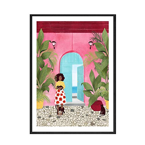 DHLHL Arte Abstracto de la Pared Pintura de la Lona Cartagena Woman Life Picture Mream Poster Modern Print Art Pasillo Sala de Estar Decoración única 50x70cmx2pcs Sin Marco