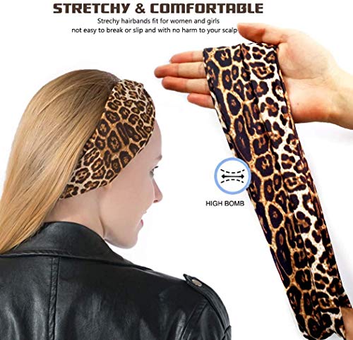 Diadema Animal Print, Diadema de Mujer, Cinta pelo elástica mujer, Diadema Leopardo Tigre Cebra, estampado animal, Turbante, Banda ancha cabello, Nudo cruzado, Yoga Niña, Verano Invierno, 3 PACK