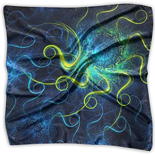 Diadema cuadrada, bandana de seda de sol azul abstracto, diademas coloridas para senderismo, caza, motociclismo, 100x100cm