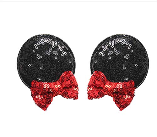 Diadema de orejas de ratón para niñas con orejas de ratón, pasadores de lentejuelas, accesorios para mujeres y niños