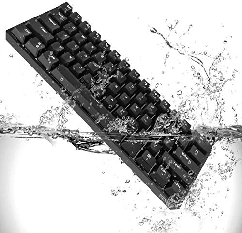 Dierya DK61E 60% Teclado mecánico para Juegos, Teclado PBT con Cable RGB retroiluminado Impermeable Tipo-C Intercambiable en Caliente Compacto 61 Teclas Teclado de computadora(Interruptor Rojo)