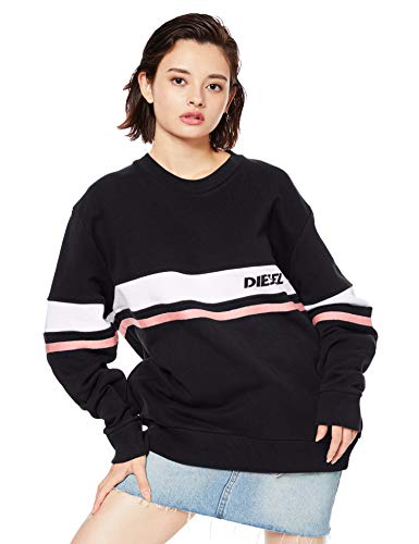 Diesel Sudadera para Mujer - Suéter con Cuello Redondo, Logo, Algodón (Negro, S (Small))