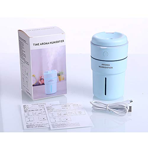 Difusor del Aceite De 320Ml para Los Aceites Esenciales,Humectador,Luz De La Noche del Gradiente De 7 Colores+Extremadamente Tranquilidad+Energía Automática Apagado Y Prevención Seca,Blue