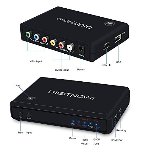 DIGITNOW!HD Game Capture / Dispositivo de captura de video HD, 1080P conversor de video HDMI / grabadora de adaptador, compatible con entrada HDMI / YPbPr / CVBS y salida HDMI